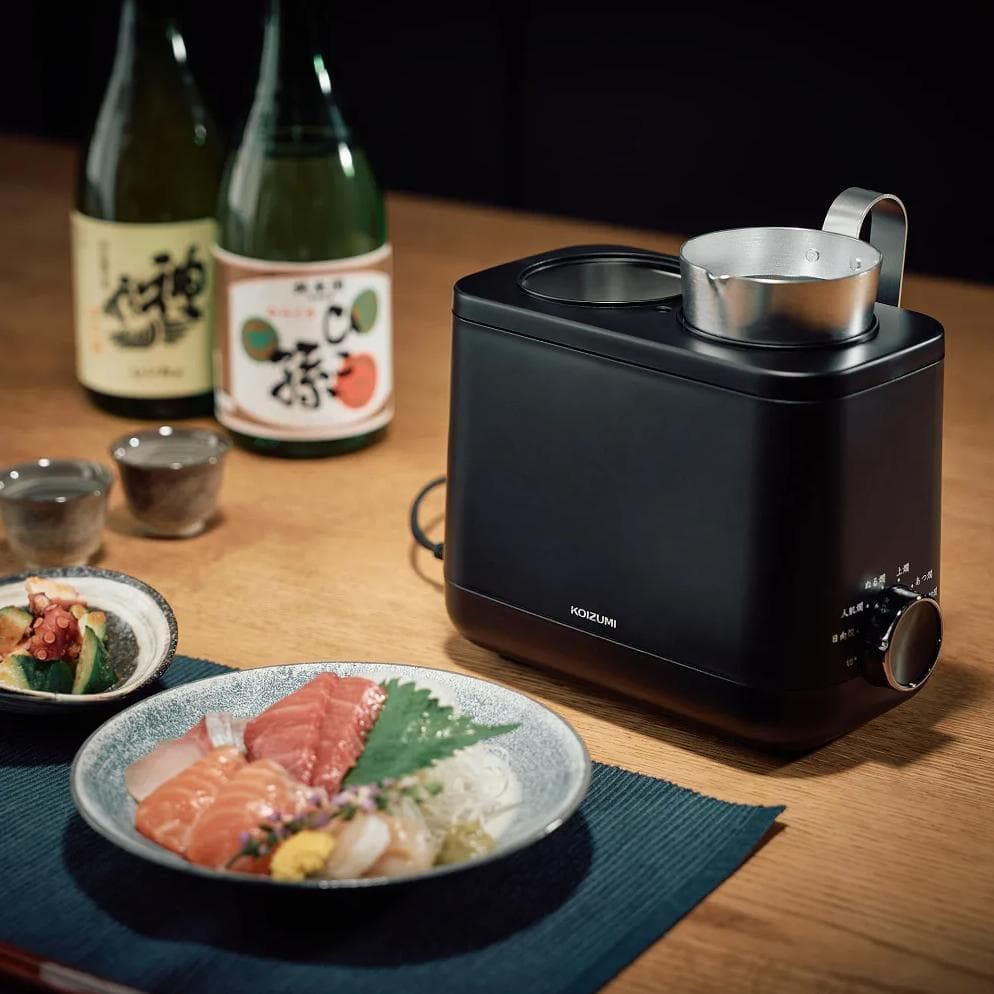 コイズミ 酒燗器 かんまかせ 湯煎タイプ 温度調節 保温機能付き ブラック