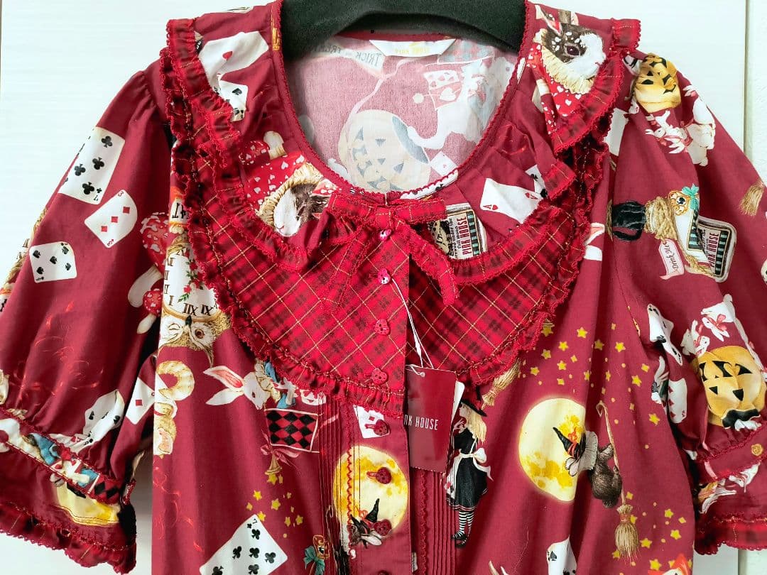 ハロウィーンワンダーランドプリントワンピース☆ピンクハウス☆赤