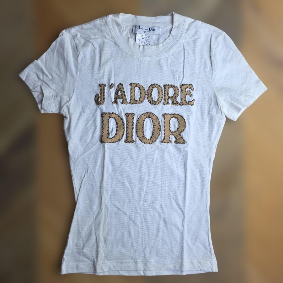ガリアーノ期　ディオール　Tシャツ　カットソー　J'ADORE ロゴ　白　y16