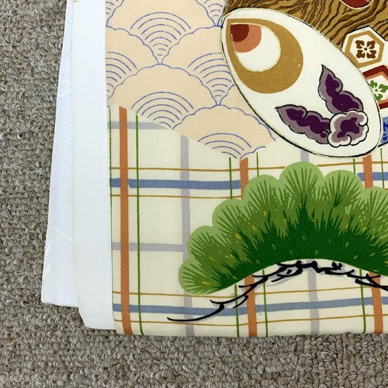 507ay38□お宮参り セミアンティーク 男児 祝い着 掛け着 長襦袢付□美品