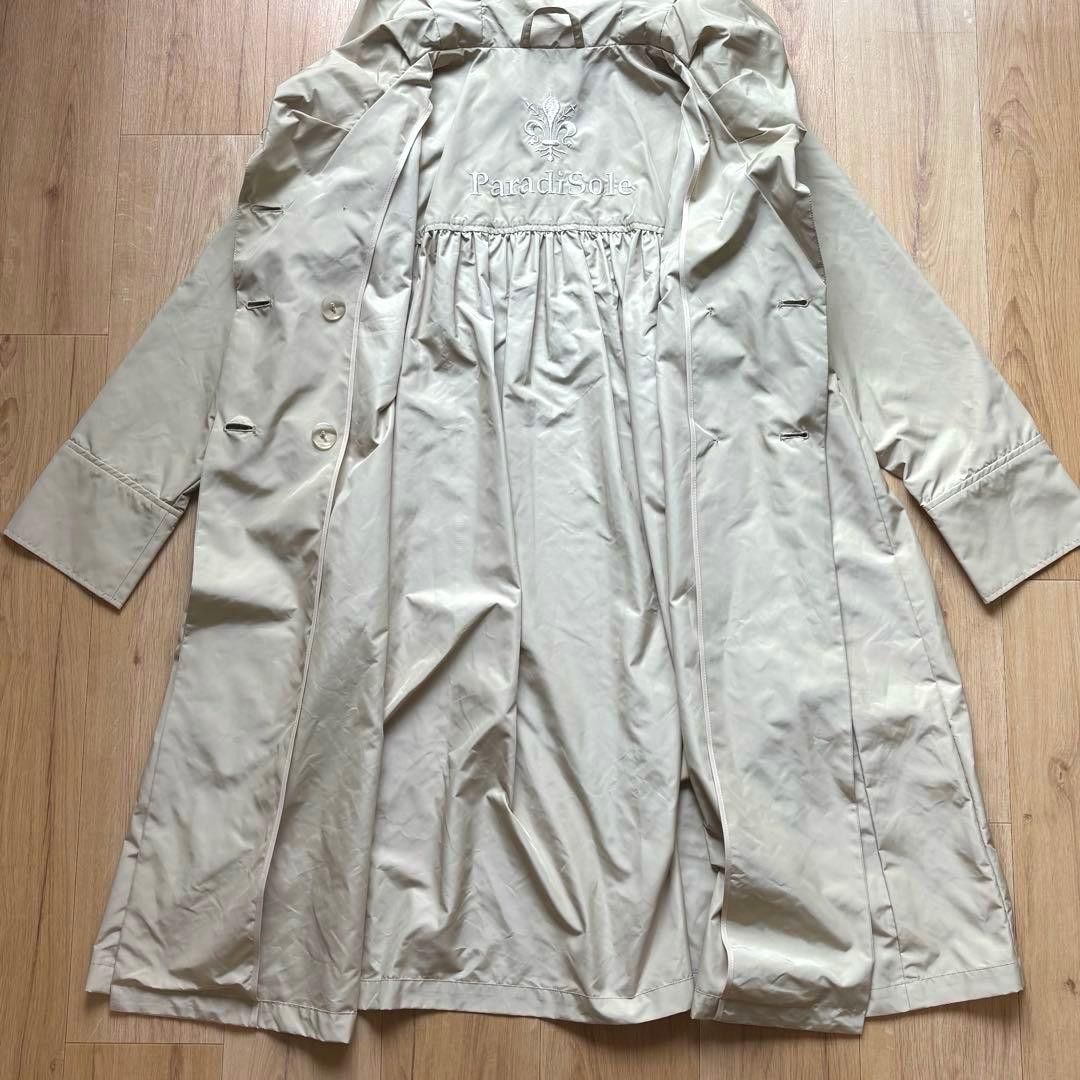美品 Paradisole レインコート トレンチコート クリームベージュ