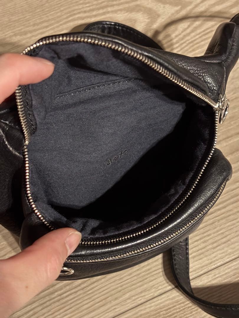 Aeta ディアレザー ウエストポーチS ブラック