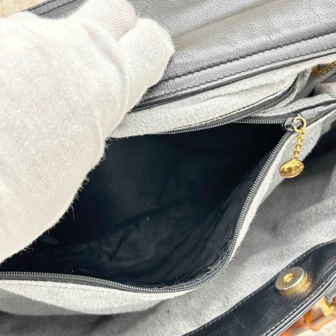 ✨美品✨GUCCI ハンドバック レザー 黒 ビジネスバック バンブー