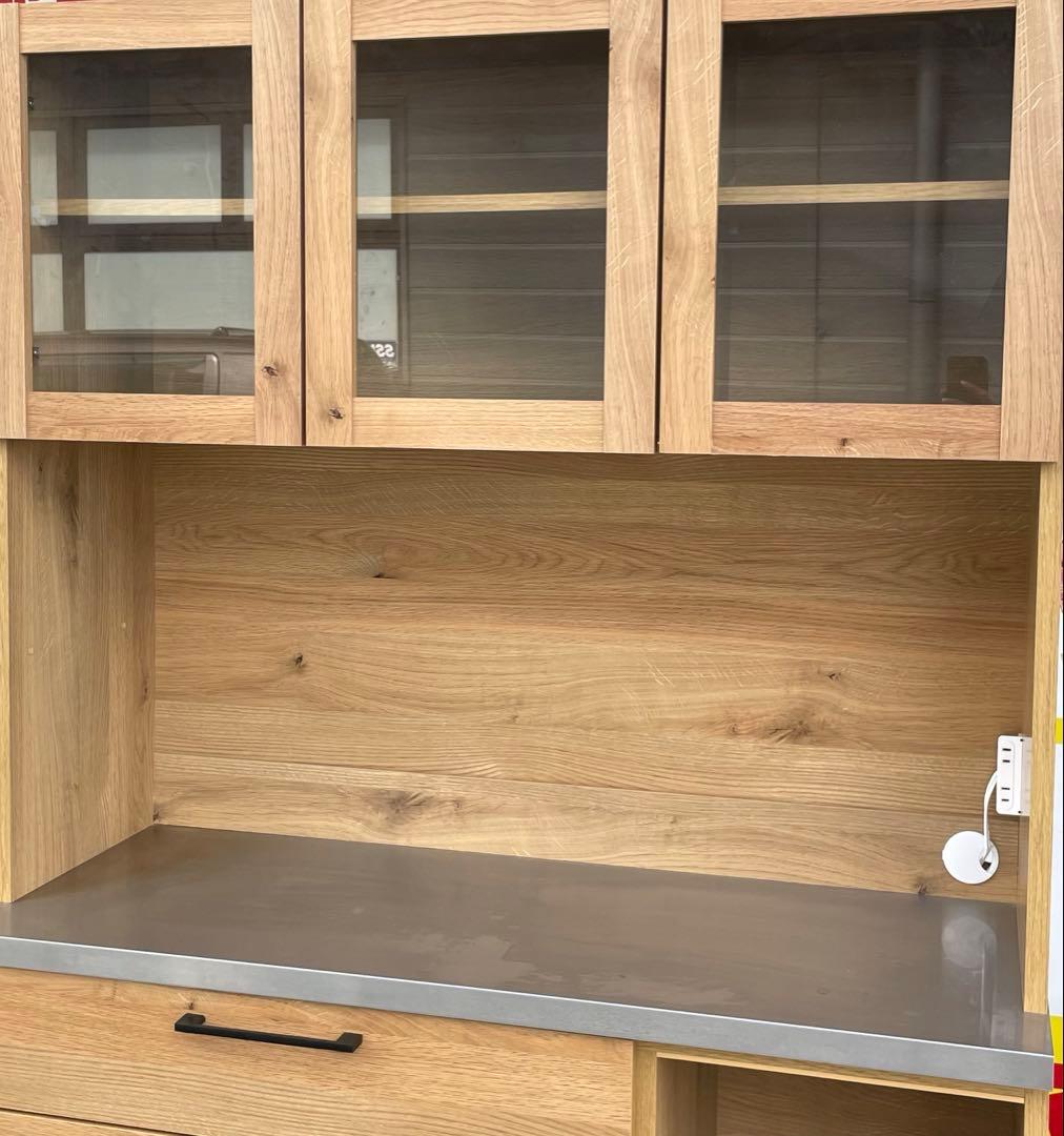 食器棚 オープンボード 幅110cm カップボード キッチンボード 電子レンジ