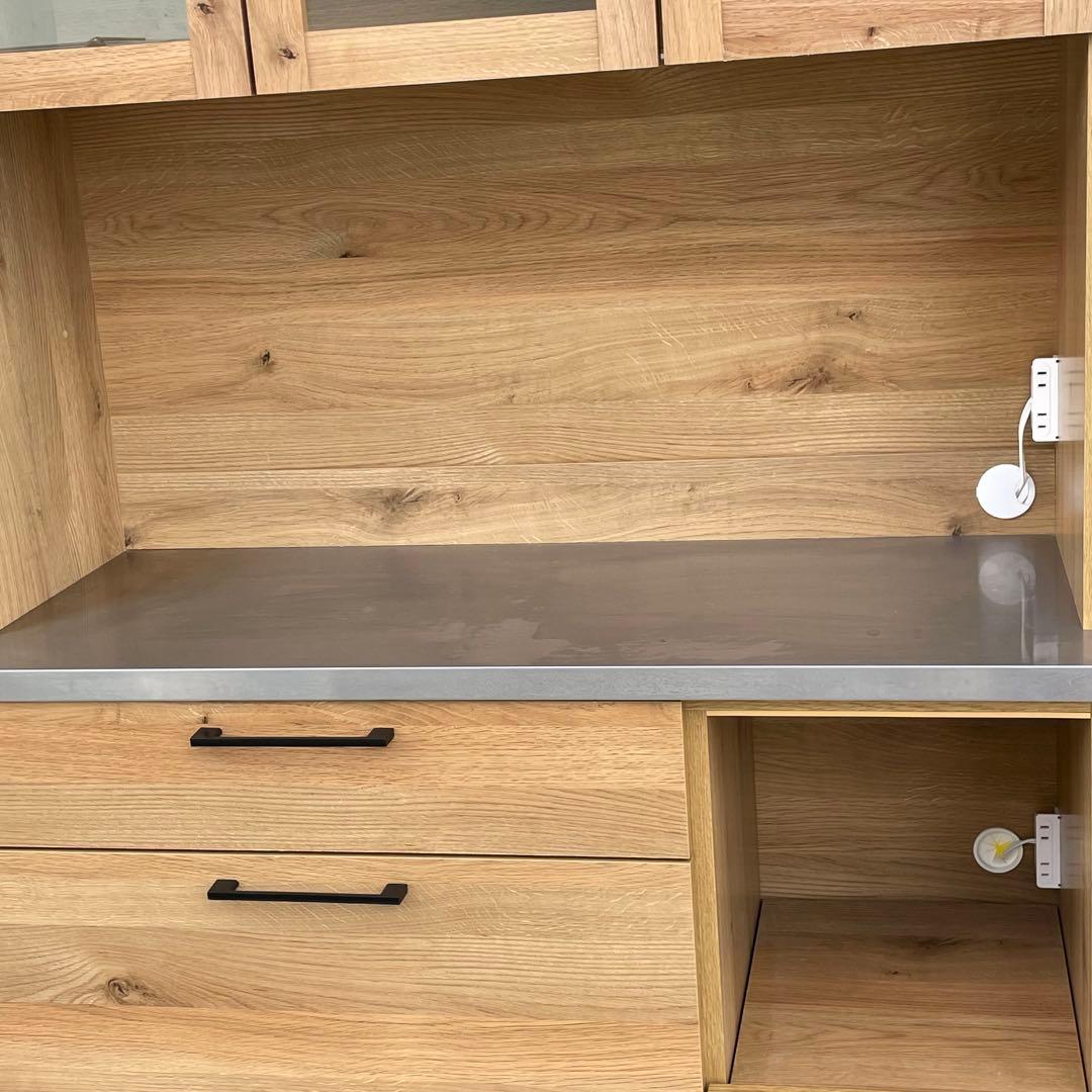 食器棚 オープンボード 幅110cm カップボード キッチンボード 電子レンジ