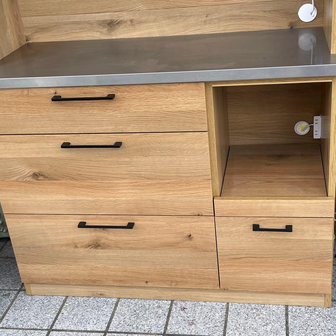 食器棚 オープンボード 幅110cm カップボード キッチンボード 電子レンジ