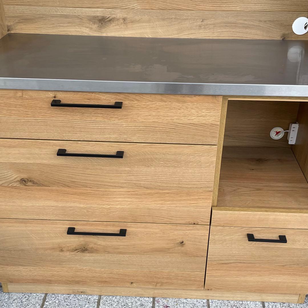 食器棚 オープンボード 幅110cm カップボード キッチンボード 電子レンジ