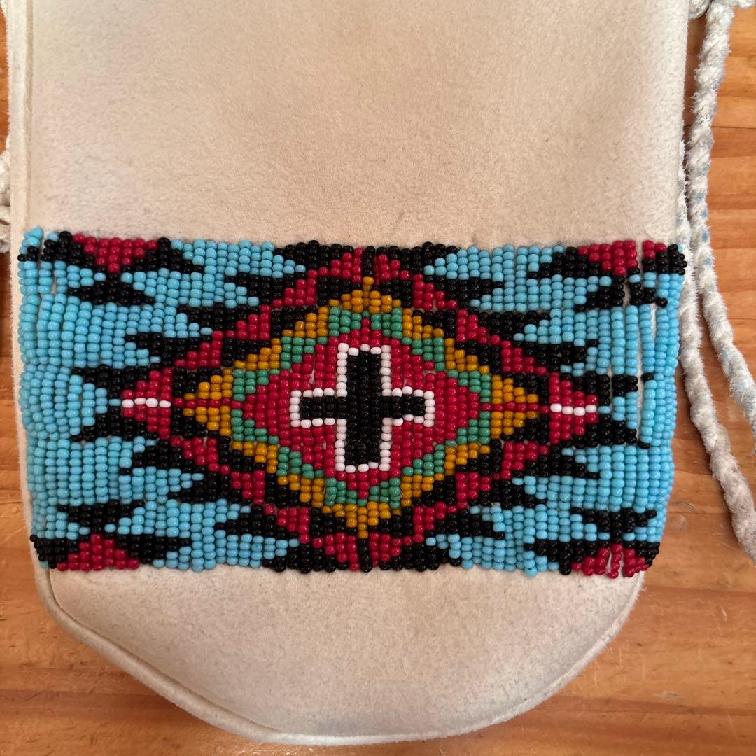 THE BINGO BROTHERSハンドメイド ビーズ刺繍レザーウエストポーチ