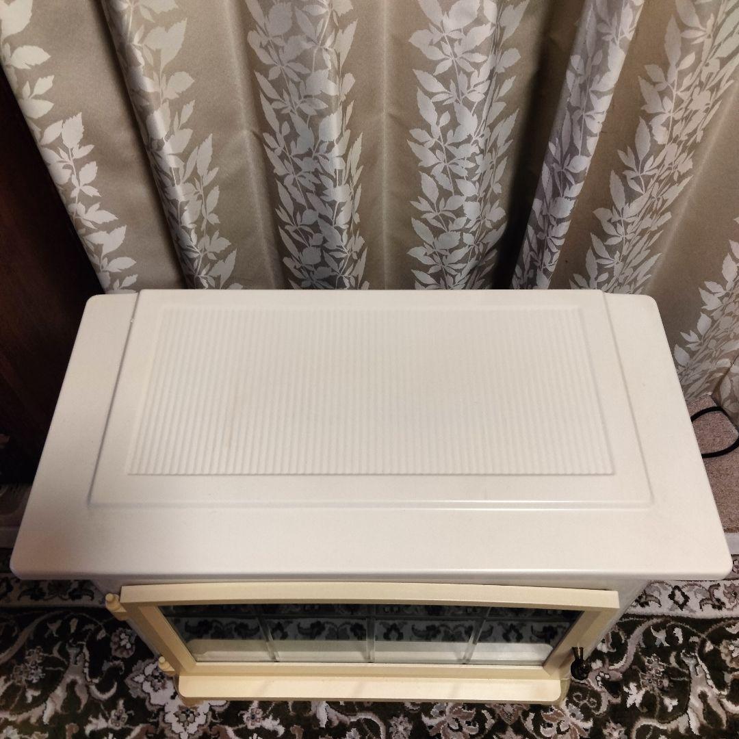 暖炉型ファンヒーターアイボリー QVC美品リモコン、取説付き動作確認済