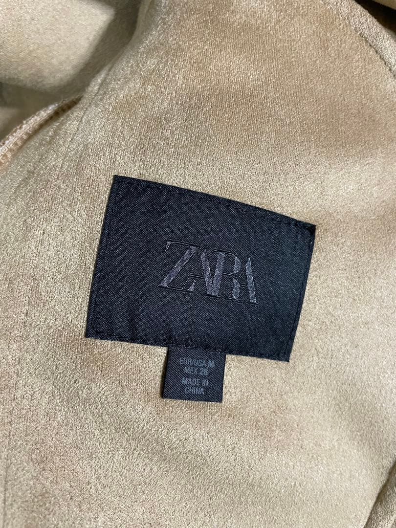 ZARA ベージュ ファーコート Mサイズ