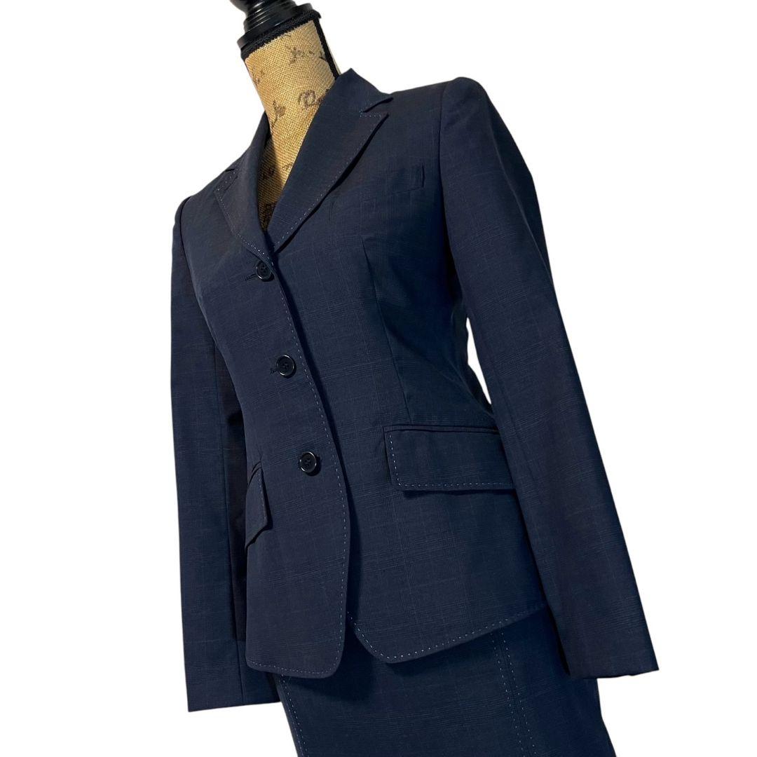 【美品】【L】Paul Smith ボタン チェック柄 スカートスーツ