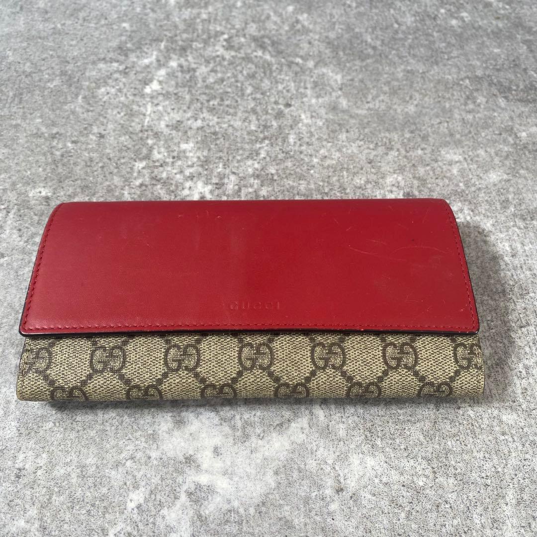 GUCCI グッチ 長財布　コンチネンタルウォレット GGスプリーム　バイカラー