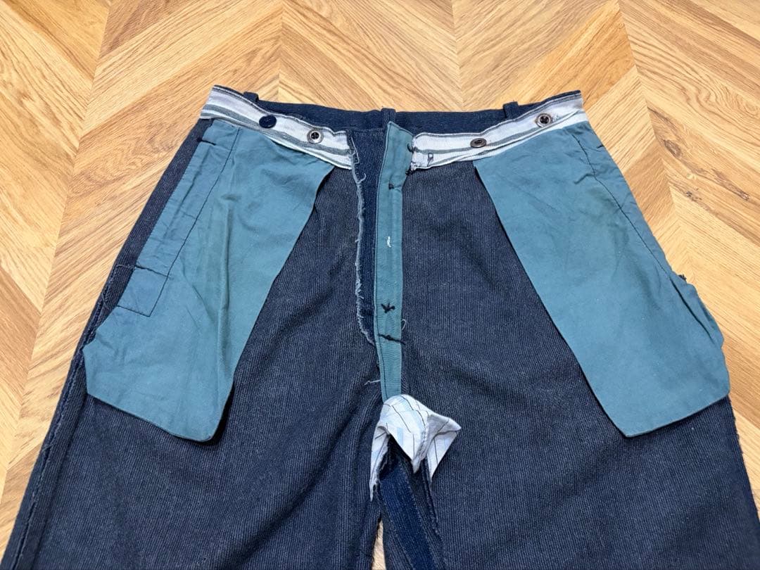 40s〜50s フレンチ インディゴ ウール ツータック スラックス フランス