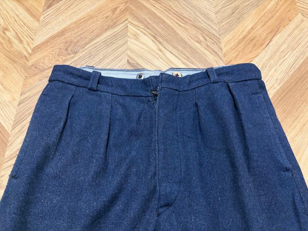 40s〜50s フレンチ インディゴ ウール ツータック スラックス フランス