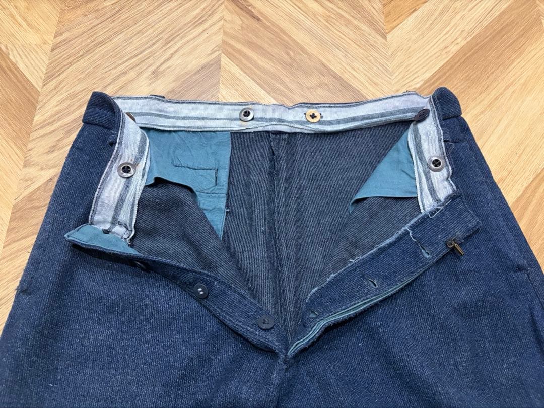 40s〜50s フレンチ インディゴ ウール ツータック スラックス フランス