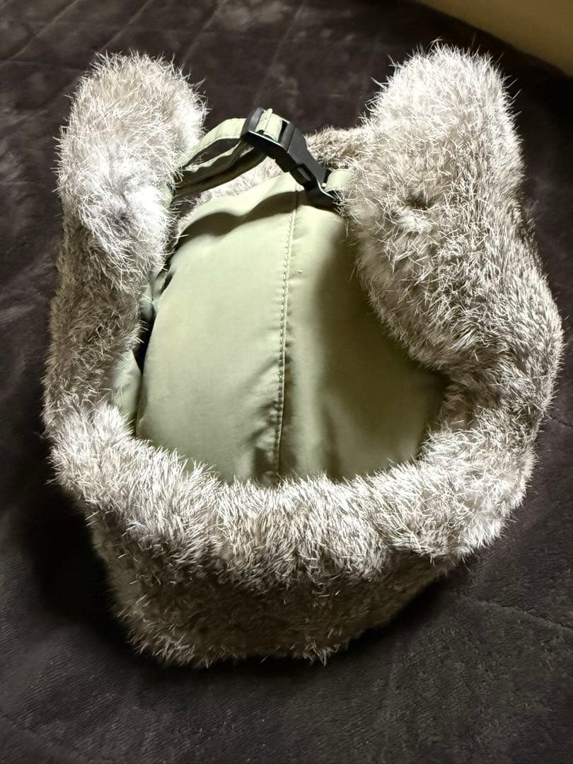 本物 ラビットファー フライトキャップ ビンテージ カーキ COMHATS 米軍