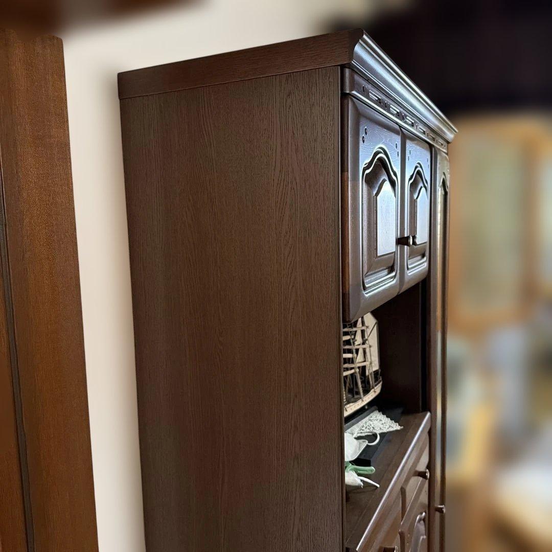 木製シューズラック 鏡付き ダークブラウン　送料込価格