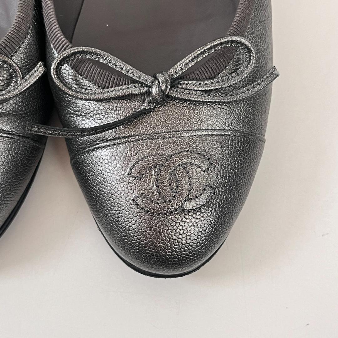 美品 CHANEL ココマーク バレリーナ シューズ G02819 37C
