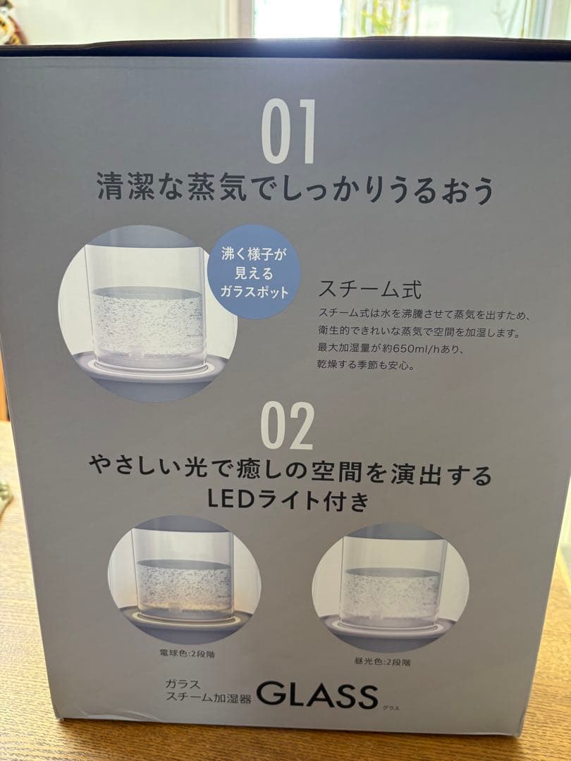 QUADS ガラススチーム加湿器　クワッズ　グレー
