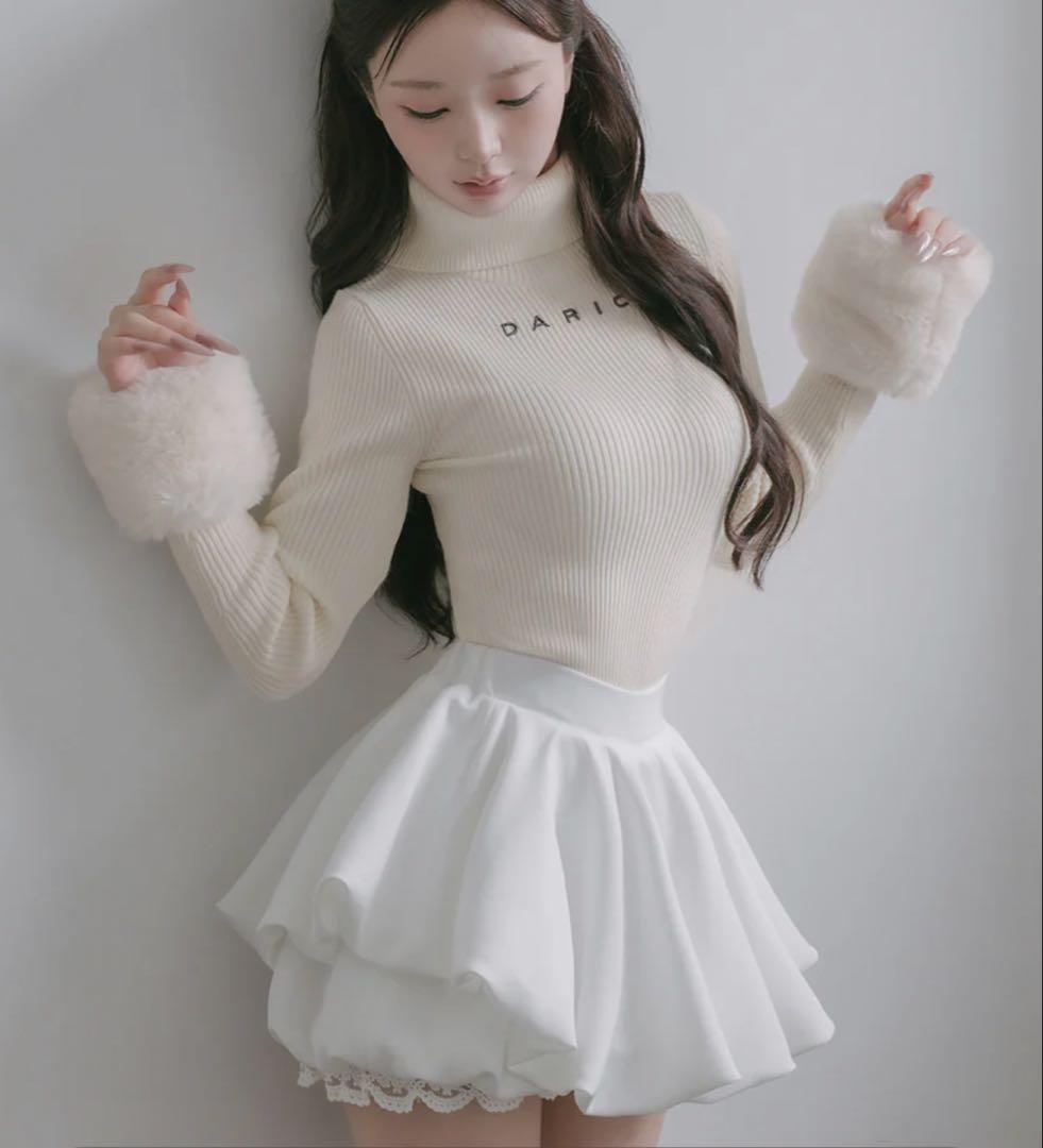 Darich ダーリッチ ボリュームバルーンスカート ホワイト 白