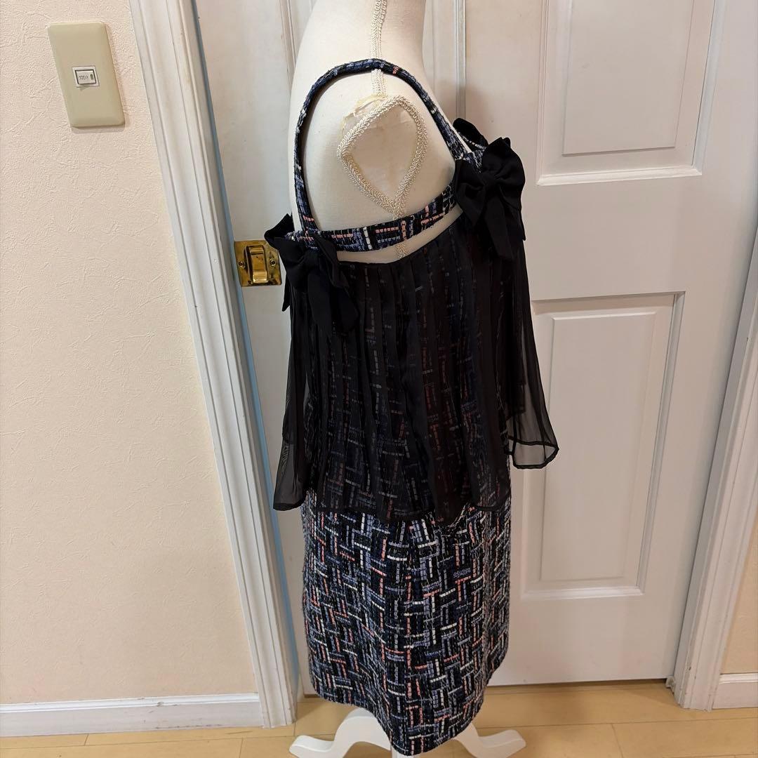 専用ノースリーブリボン付きツイードミニワンピース♡シャネルお好きな方に♡