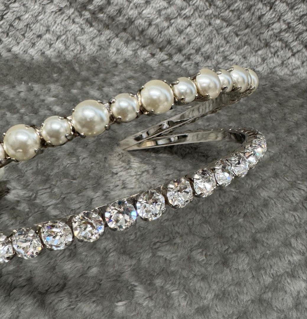 MIU MIU ミュウミュウ クリスタル&パール　カチューシャ