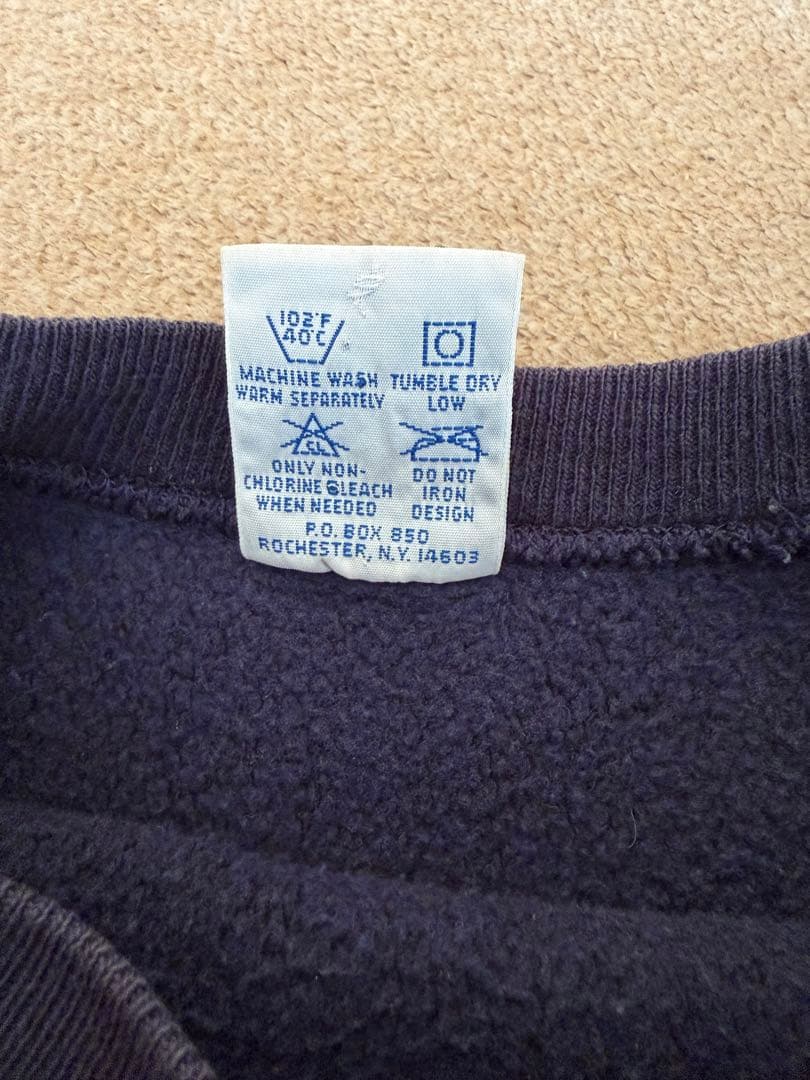 刺繍タグ　90s チャンピオン リバースウィーブ　ネイビー　USA製