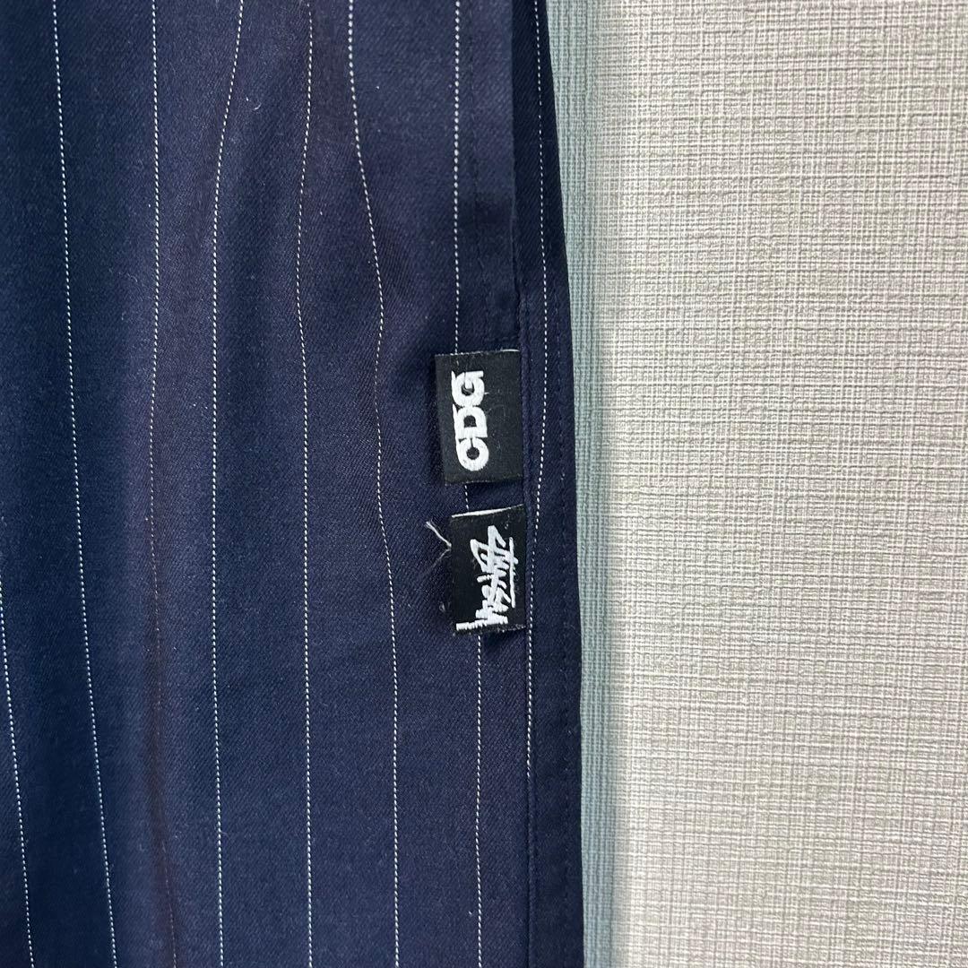 CDG × stussy ストライプ　スラックス
