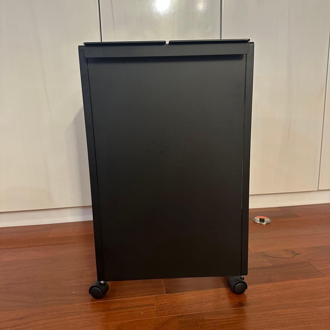 山崎実業　tower タワー　ダストワゴン　ふた付き　ブラック　目隠し　ゴミ箱