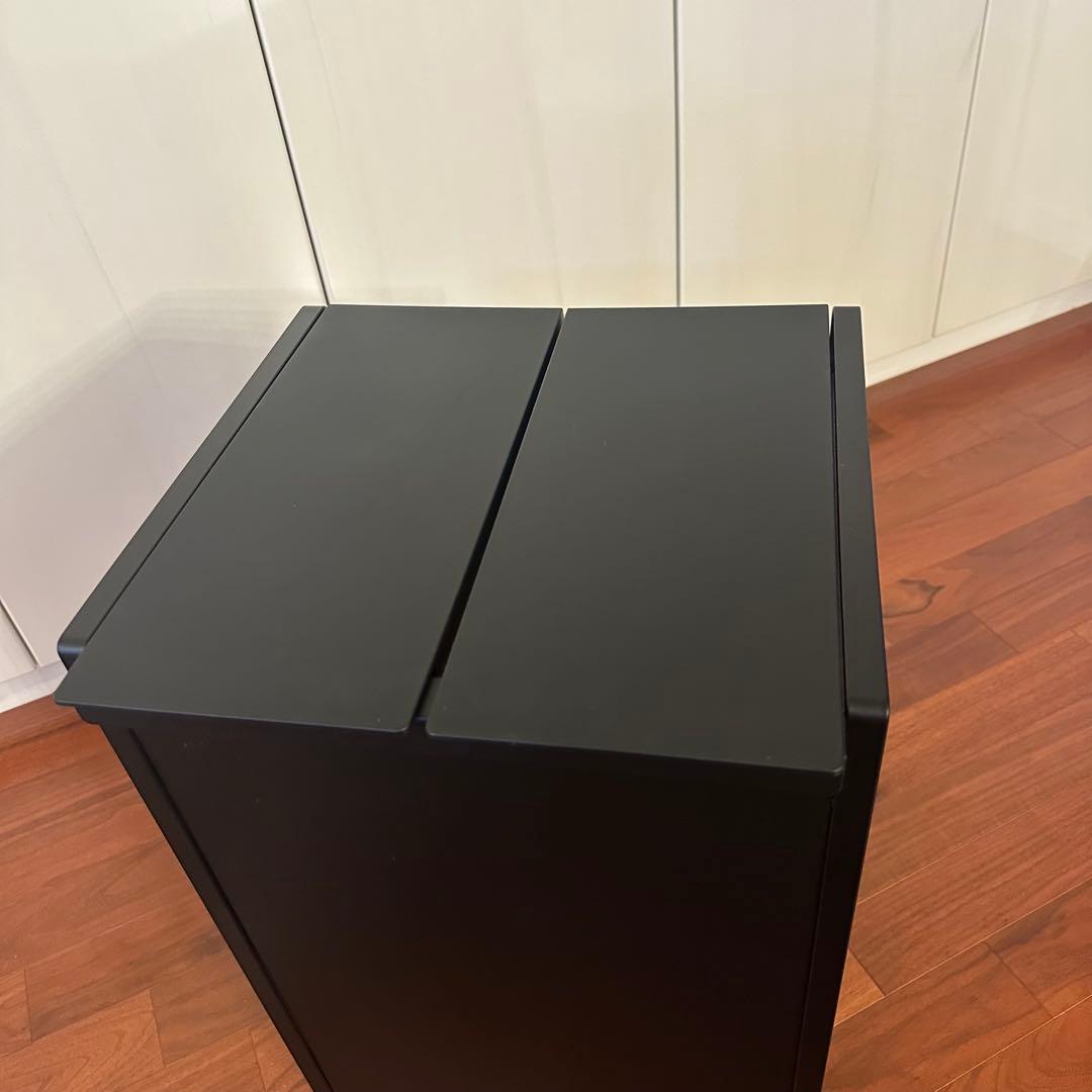 山崎実業　tower タワー　ダストワゴン　ふた付き　ブラック　目隠し　ゴミ箱