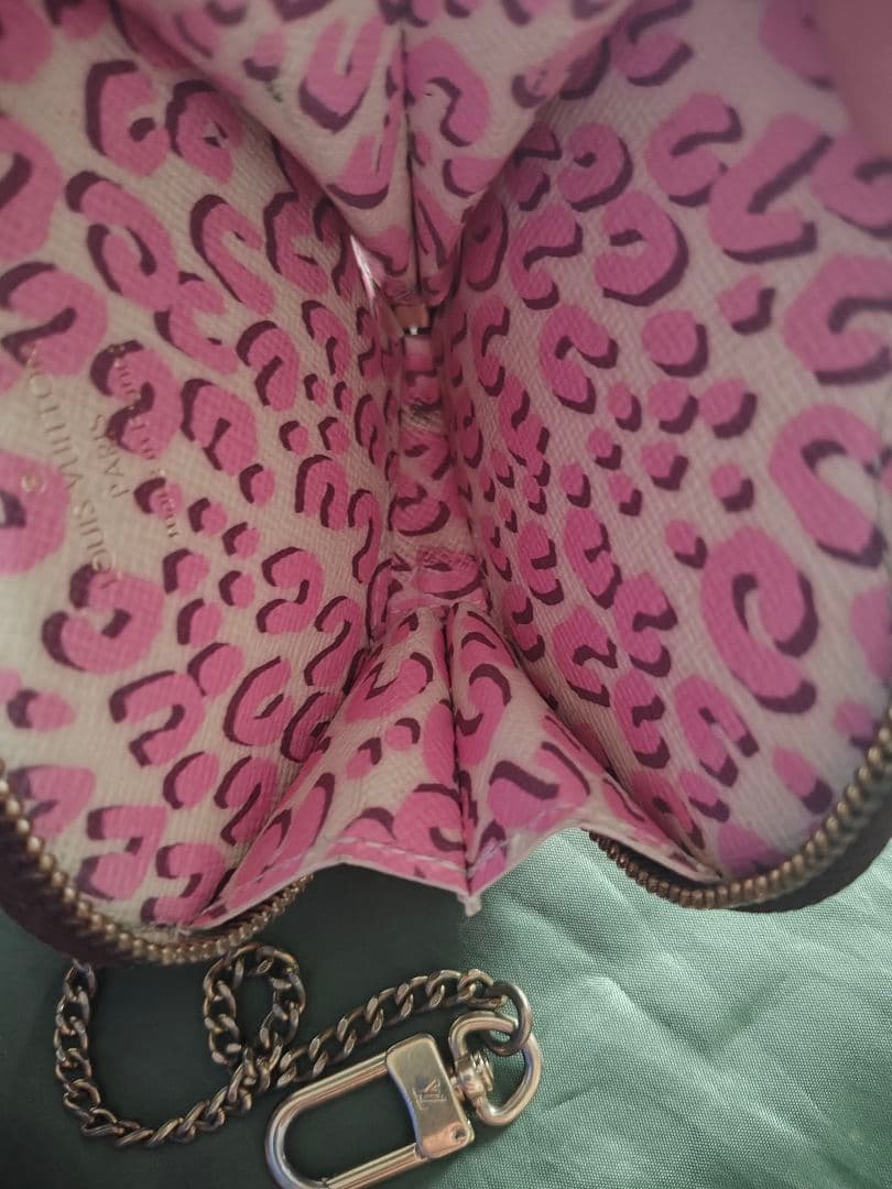 ルイヴィトン ポルトモネ クール モノグラム ケース レオパード ハート