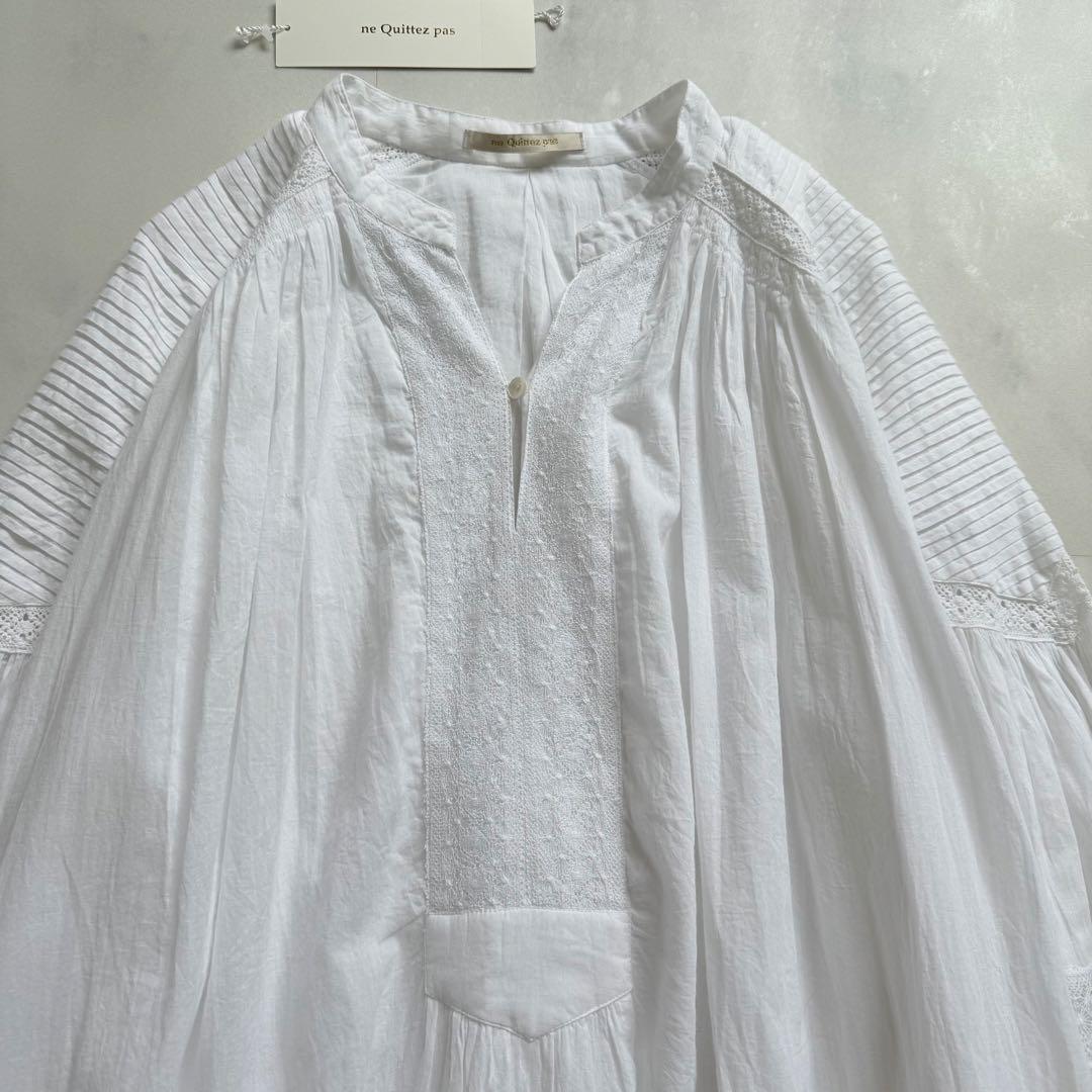 ne Quittez pas ヌキテパ　コットンレースピンタックドレス