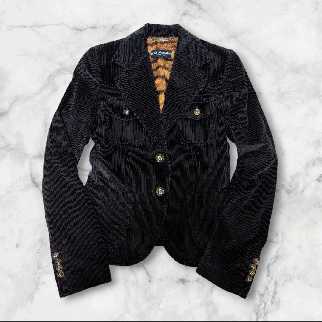 DOLCE&GABBANA レオパード テーラードジャケット イタリア 40