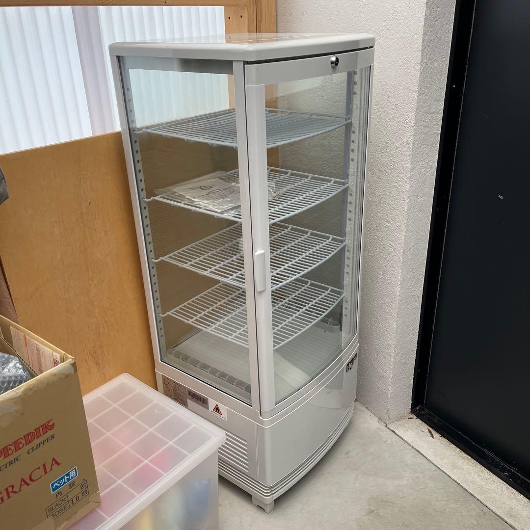 【未使用・美品】冷蔵4面ガラスショーケース100LHJR-KR100WT