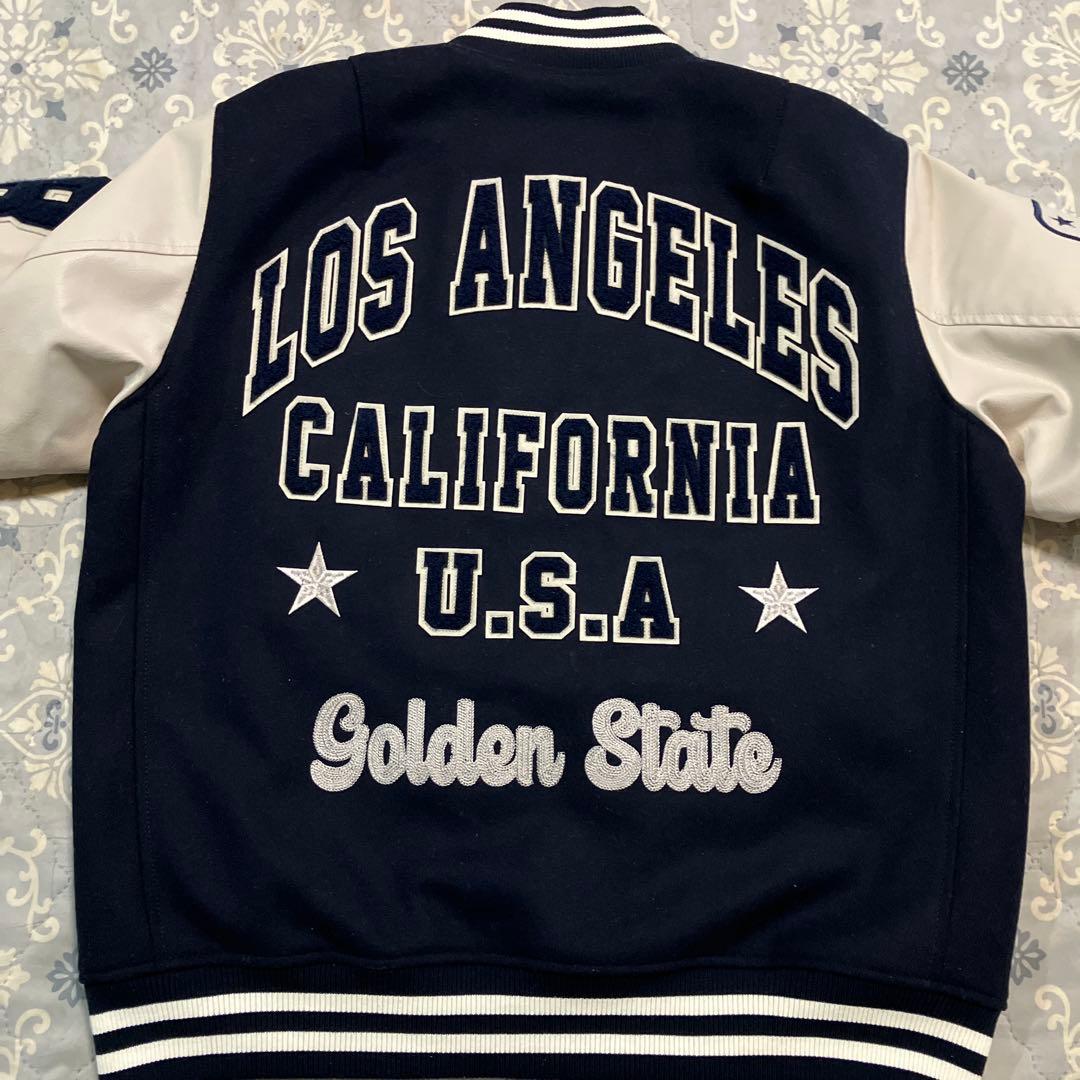 DEAR LAUREL スタジャン ネイビー/ホワイト