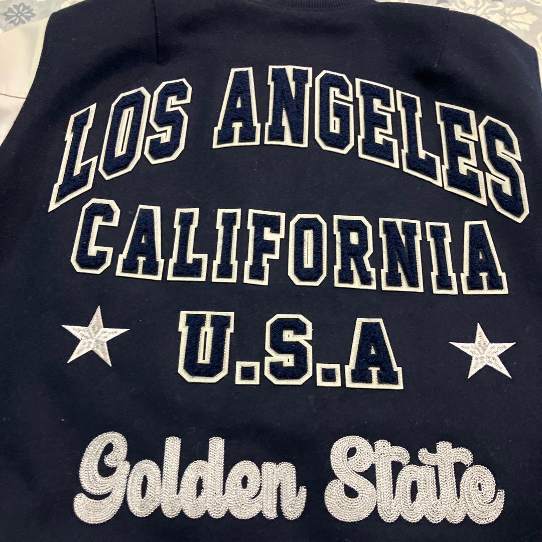 DEAR LAUREL スタジャン ネイビー/ホワイト