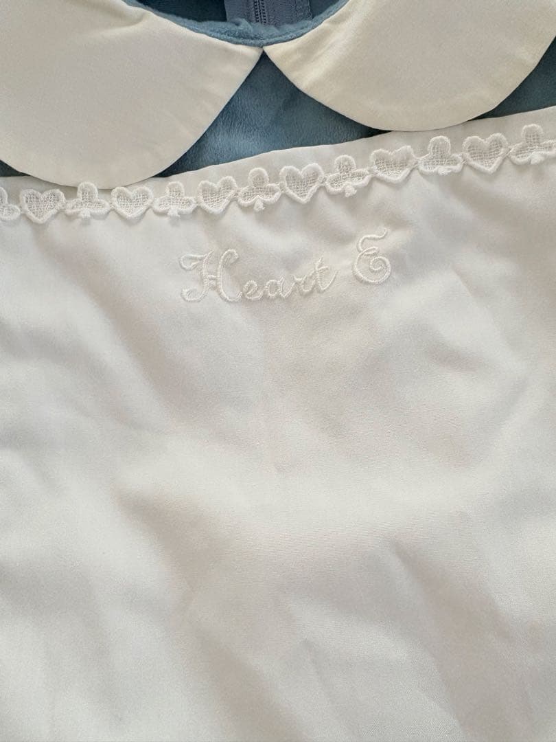 アリスエプロン付き　別珍ワンピース　Mサイズ　ハートE ロリィタワンピース