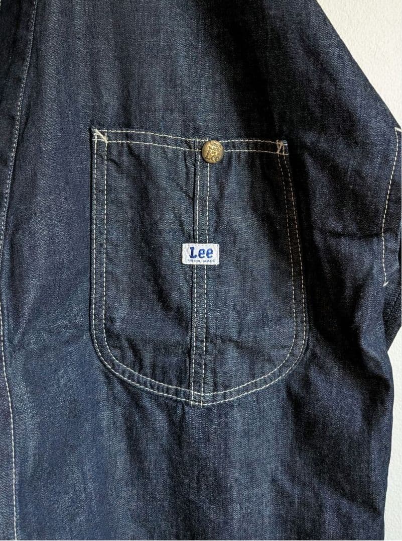 Lee　デニム　作務衣　羽織　着物　和服　シャツ　カバーオール　真紺　美品　希少
