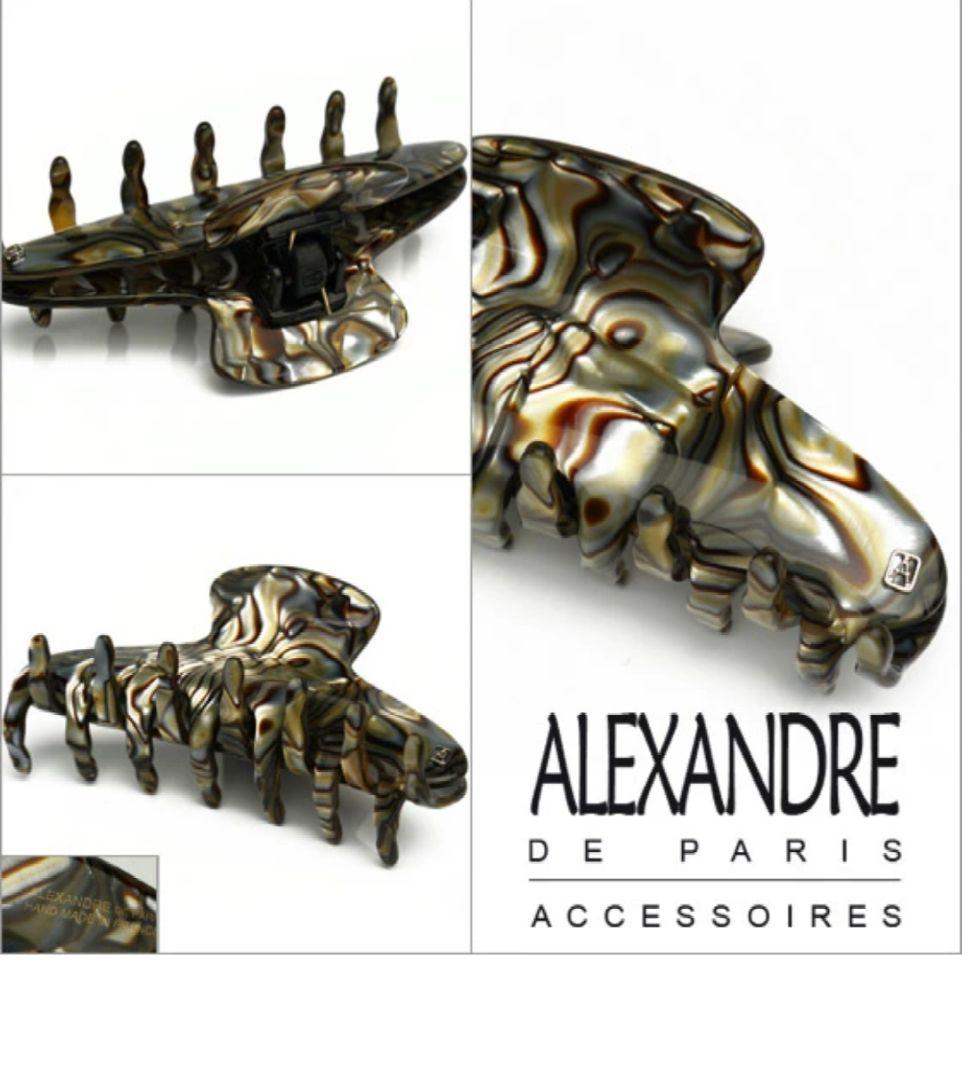 新品未使用品☆アレクサンドルドゥパリ☆ブラウン系マーブルヘアクリップ L