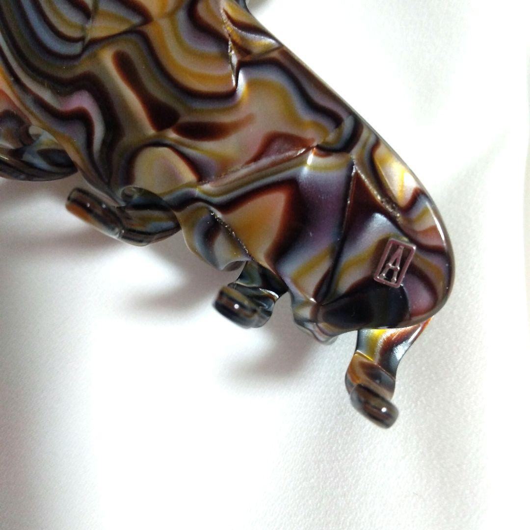 新品未使用品☆アレクサンドルドゥパリ☆ブラウン系マーブルヘアクリップ L