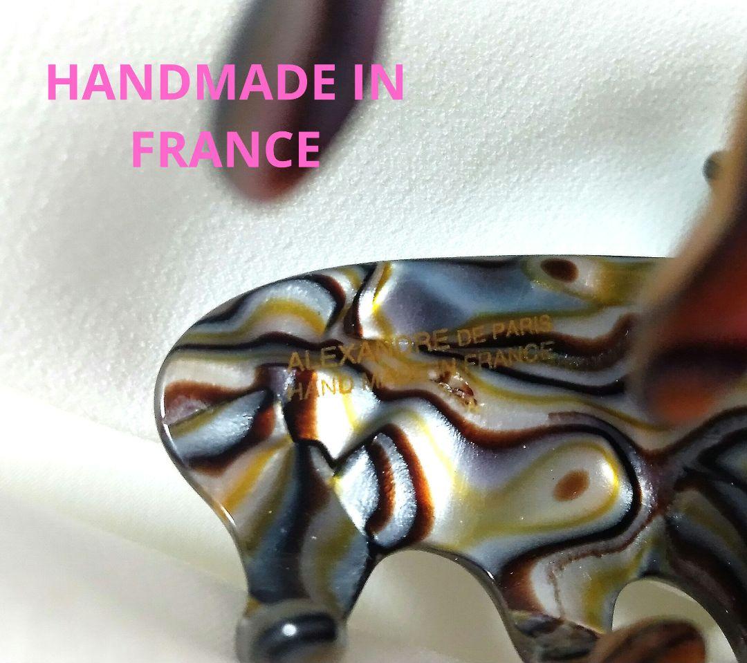 新品未使用品☆アレクサンドルドゥパリ☆ブラウン系マーブルヘアクリップ L