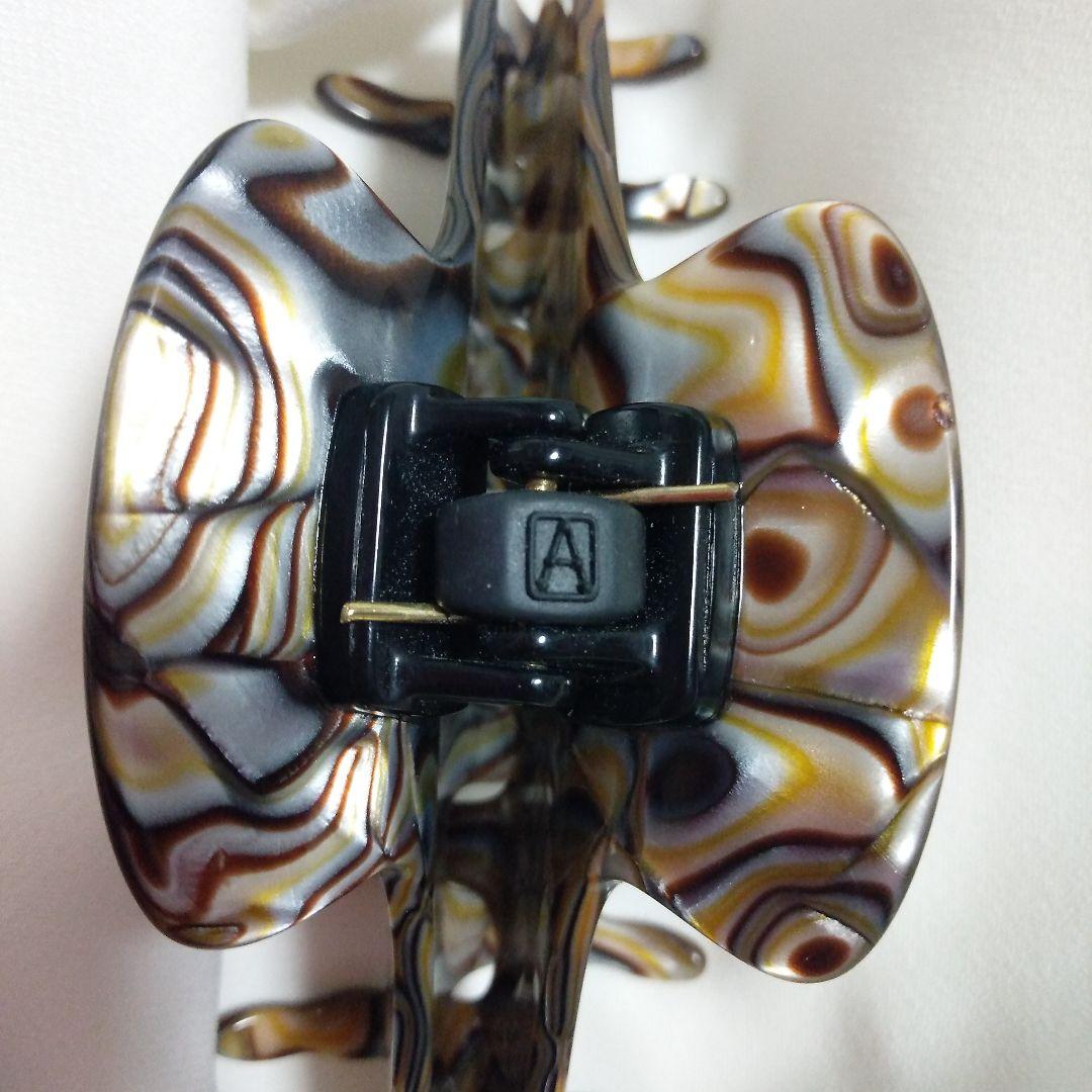 新品未使用品☆アレクサンドルドゥパリ☆ブラウン系マーブルヘアクリップ L