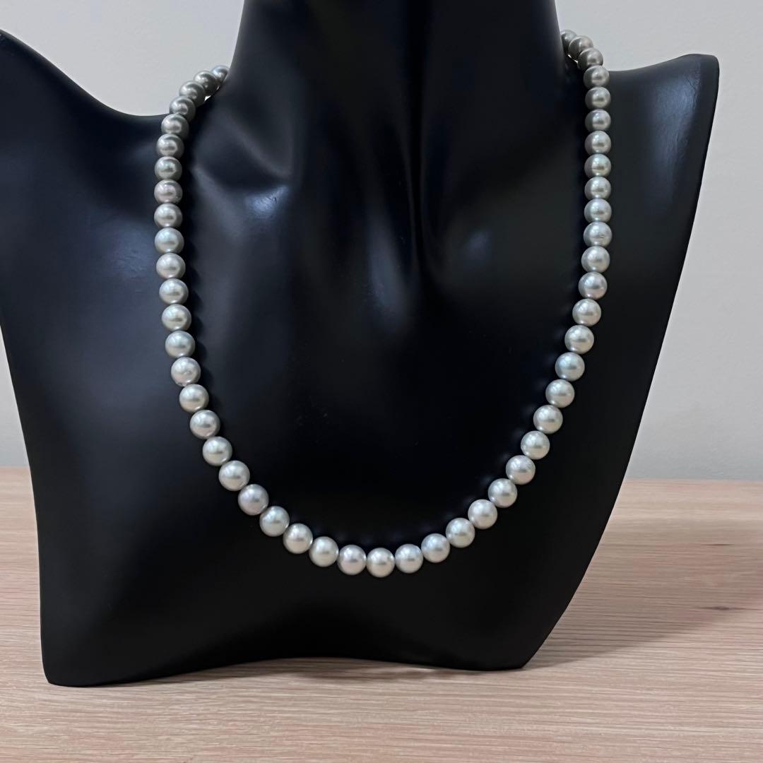 【美品】 ✨大幅値下げ中✨ あこや真珠 グレー パールネックレス 42cm