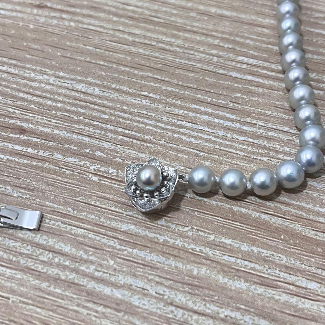 【美品】 ✨大幅値下げ中✨ あこや真珠 グレー パールネックレス 42cm