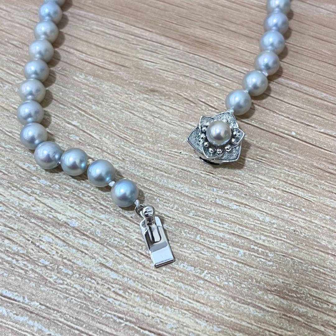 【美品】 ✨大幅値下げ中✨ あこや真珠 グレー パールネックレス 42cm