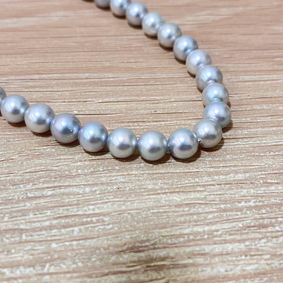【美品】 ✨大幅値下げ中✨ あこや真珠 グレー パールネックレス 42cm
