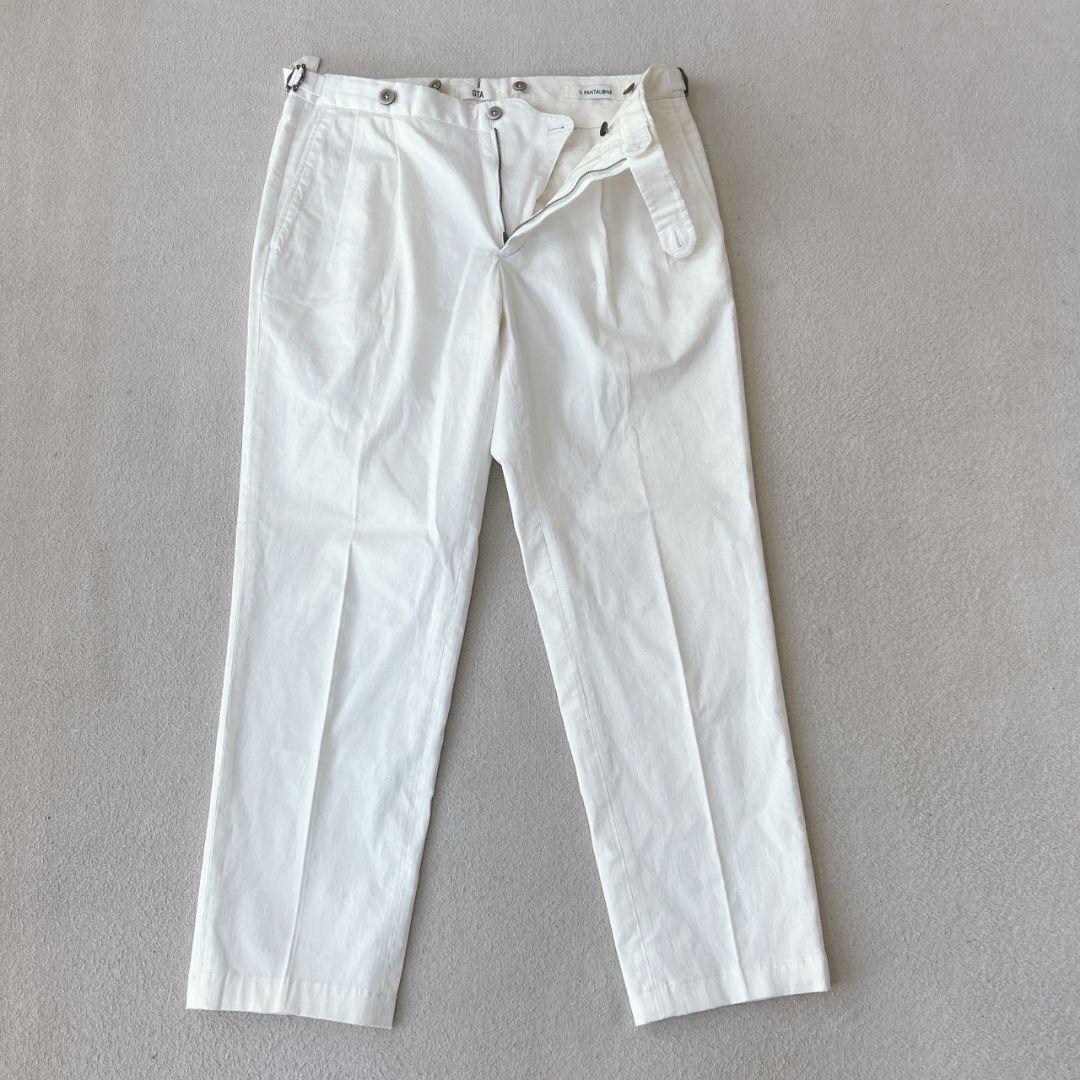 GTA HERRICK サイドアジャスター ホワイト スラックス トラウザース