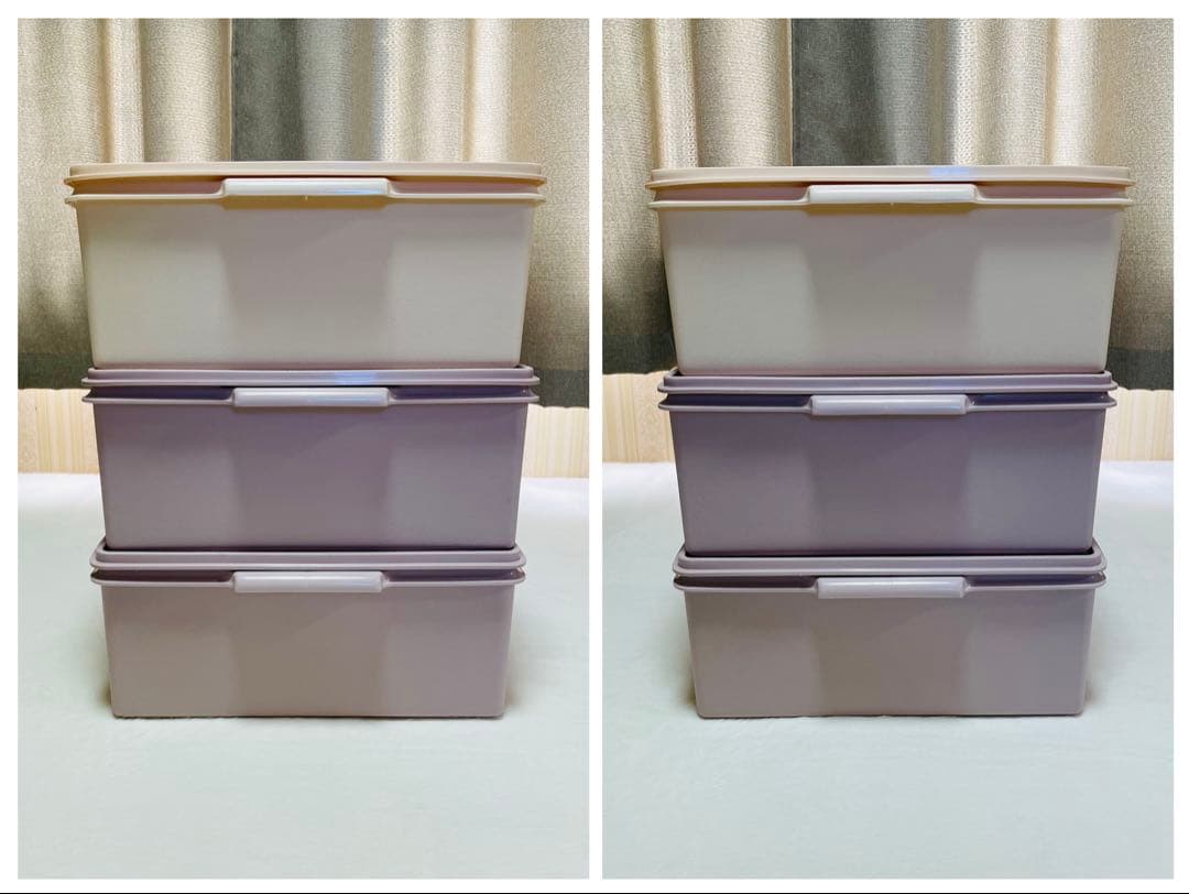 3個セット/タッパーウェア/ロング/スーパーケース/希少アイボリー/ピンク/廃番