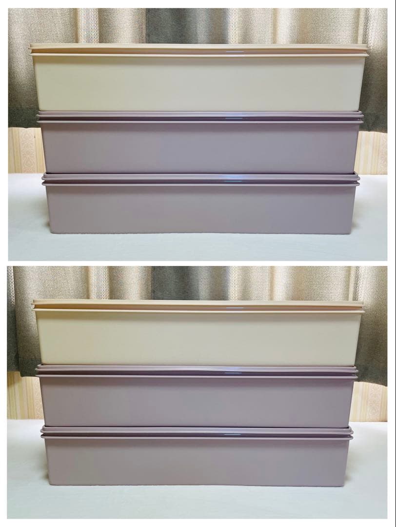 3個セット/タッパーウェア/ロング/スーパーケース/希少アイボリー/ピンク/廃番