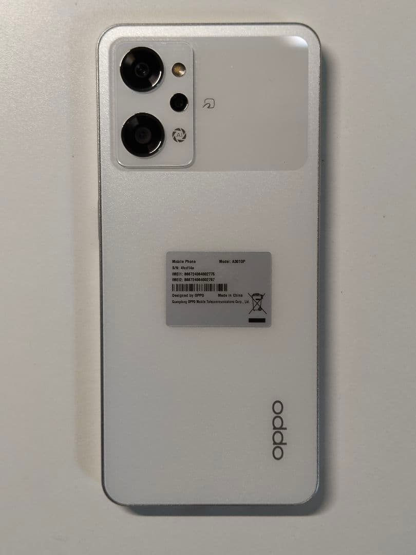 OPPO reno 9a　128GB/8GBムーンホワイトYモバイルSIMフリー